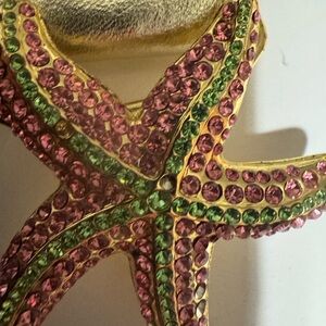 Lilly Pulitzer Gold Metallic Starbright Belt 2 gems missing